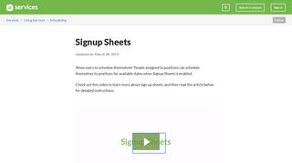 Signup Sheets – Services