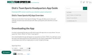 Dick's Team Sports Headquarters App Guide – Blue Sombrero Support