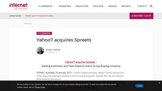 Yahoo7 acquires Spreets - Internet Retailing