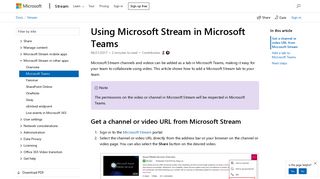 Using Microsoft Stream in Microsoft Teams | Microsoft Docs