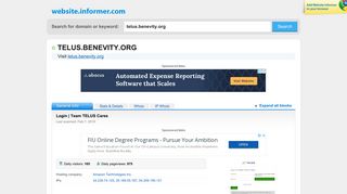 telus.benevity.org at WI. Login | Team TELUS Cares - Website Informer