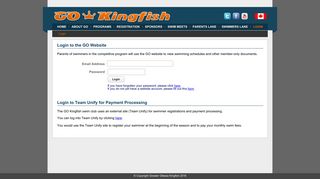 Login - GO Kingfish