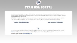 Team USA Portal Log In