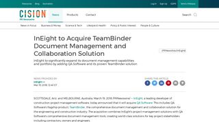 InEight to Acquire TeamBinder Document Management and ...
