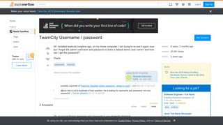 TeamCity Username / password - Stack Overflow