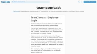 teamcomcast — TeamComcast Employee Login