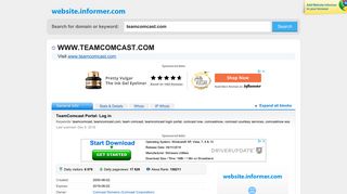 teamcomcast.com at WI. TeamComcast Portal: Log in