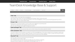 Help - TeamDesk Knowledge Base & Support