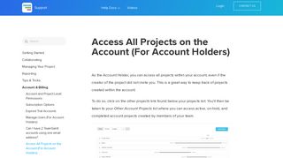 Access All Projects on the Account (For Account Holders)