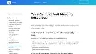 TeamGantt Kickoff Meeting Resources - Getting Started With TeamGantt