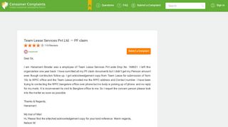 Team Lease Services Pvt Ltd. — PF claim