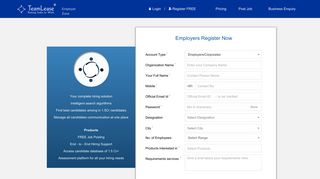 Sign up | Employer Registration - Recruitment Services - Teamlease ...