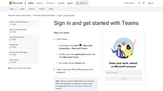 Sign in and get started with Teams - Office Support