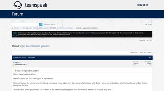 login to superadmin problem - TeamSpeak