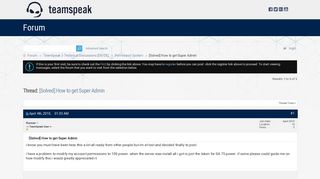 [Solved] How to get Super Admin - TeamSpeak