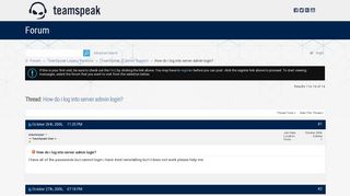 How do i log into server admin login? - TeamSpeak