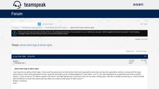 admin/client login & admin rights - TeamSpeak