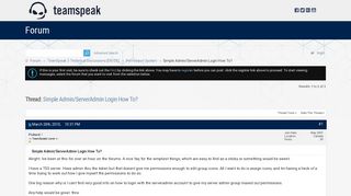 Simple Admin/ServerAdmin Login How To? - TeamSpeak