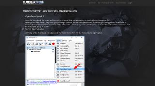 Teamspeak Support - How to create a ServerQuery Login