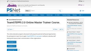 TeamSTEPPS 2.0 Online Master Trainer Course. | AHRQ Patient ...