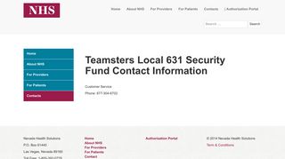 Teamsters Local 631 Security Fund Contact Information – Nevada ...