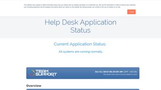 TeamSupport Help Desk Application Status