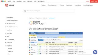 Integrate Zoho SalesIQ with teamsupport plugin