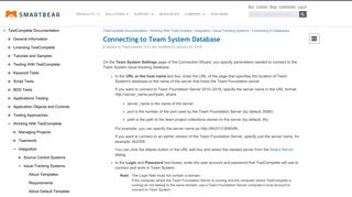 Connecting to Team System Database | TestComplete Documentation