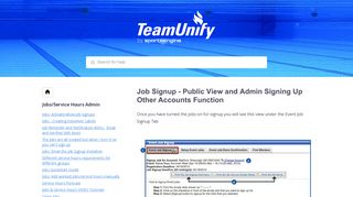 Job Signup - Public View and Admin Signing Up Other ... - TeamUnify