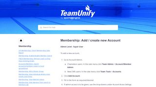 Membership: Add / create new Account – TeamUnify Product Forum
