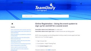 Online Registration - Using the event system to sign up ... - TeamUnify