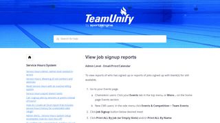 View job signup reports – TeamUnify Product Forum