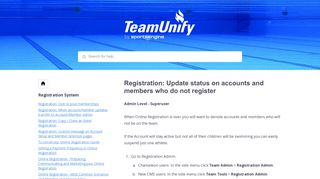 Registration: Update status on accounts and members ... - TeamUnify