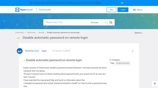 Solved: Disable automatic password on remote login - TeamViewer ...