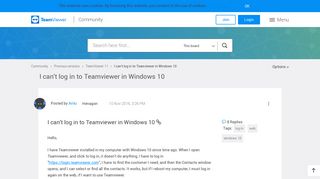 I can't log in to Teamviewer in Windows 10 - TeamViewer Community ...