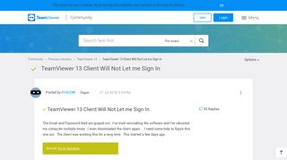 Solved: TeamViewer 13 Client Will Not Let me Sign In - TeamViewer ...