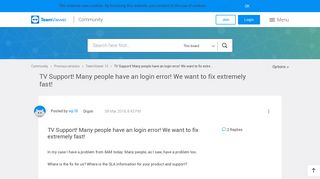 TV Support! Many people have an login error! - TeamViewer Community