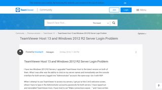 TeamViewer Host 13 and Windows 2012 R2 Server Login Problem ...