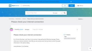 Please check your internet connection - TeamViewer Community - 6007
