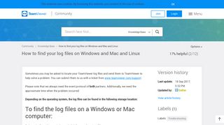 How to find your log files on Windows and Mac and Linux