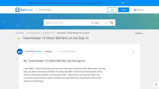 Solved: TeamViewer 13 Client Will Not Let me Sign In - Page 2 ...