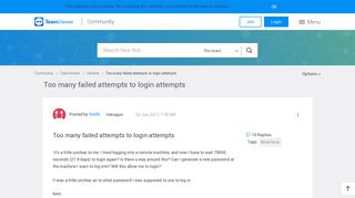 Too many failed attempts to login attempts - TeamViewer Community ...