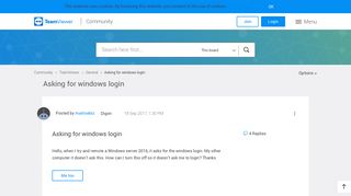 Asking for windows login - TeamViewer Community - 14228