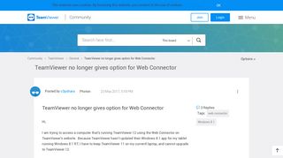 TeamViewer no longer gives option for Web Connector - TeamViewer ...