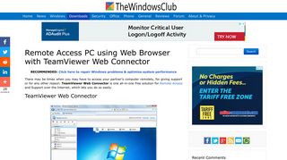 TeamViewer Web Connector: Remote Access using Browser