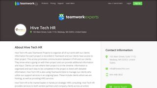 Hive Tech HR - Teamwork.com Experts