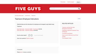 Teamworx Employee Instructions – Five Guys Help Center