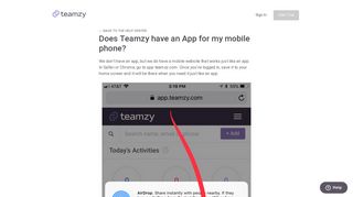 Does Teamzy have an App for my mobile phone? - Teamzy