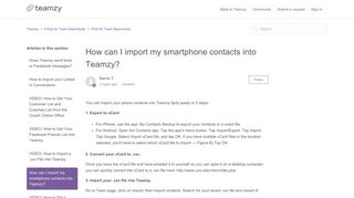 How can I import my smartphone contacts into Teamzy? – Teamzy