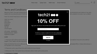 Terms and Conditions - Tech21 | tech21 ™